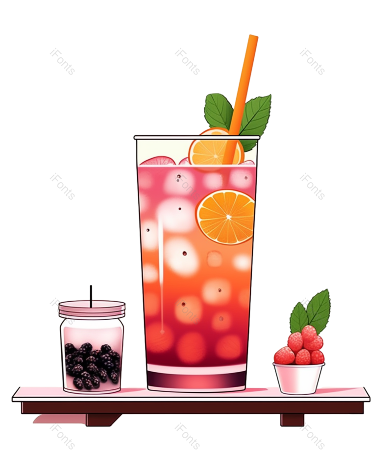 插图图片,清爽元素,健康食物PNG,夏天免抠素材